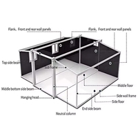Maison préfabriquée en conteneur de 40 pieds avec 3 chambres à coucher Salon Extensible Atelier Cuisine Salle de bain Kiosque Application