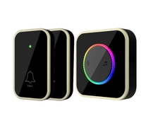 Aiben M488488-BG Smart Home Sonnette colorée clignotante avec 45 chansons Portée de 200 mètres Performances fortes de pénétration murale