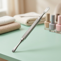 ASAP - Ensemble de manucure durable et réutilisable en acier inoxydable à double extrémité pour repousser les cuticules et nettoyer les ongles, avec couleur et logo personnalisés