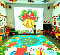 ChariotTech Salle de classe intelligente immersive en forme de L avec jeux interactifs au sol et sur les murs