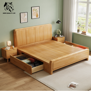 Cama de madera tamaño matrimonial, nueva, moderna, de fábrica china, la más barata, personalizable, gran stock, envío inmediato, muebles de dormitorio. - Product Image 5
