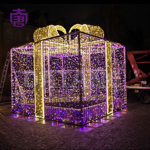 Boîte cadeau 3D étincelante LED lumières décoratives pour le sentier de jardin du festival de Noël et la célébration de vacances en plein air - Product Image 2