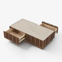 Table basse transformable en bois pliable, moderne et écologique, multi-usages pour salon, maison, bureau et étude