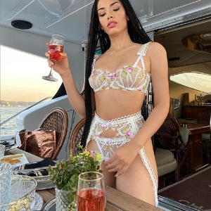 Lencería Sexy con Bordado para Mujer, Tirantes Ajustables, Sujetador Push-Up, Ropa Interior Erótica Transparente y Tentadora - Product Image 4