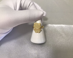 Bagues personnalisées de style dessin animé, délicates, plaquées or 18 carats, en acier inoxydable, serties de pierres, bijoux pour femmes, cadeau - Product Image 1