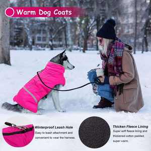 Traje de nieve reflectante para cachorros de estilo clásico, impermeable y resistente al viento con cuello polar, abrigo cálido de poliéster para perros, ropa para mascotas de invierno - Product Image 2