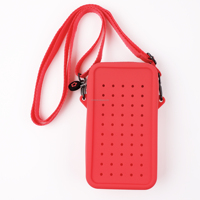Sac de téléphone en silicone à porter en bandoulière, doux et agréable pour la peau, fermeture éclair, léger, avec sangle réglable, personnalisable