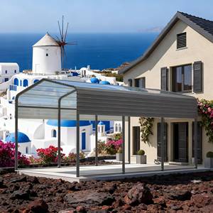 Garage semi-couvert en tôle d'acier galvanisé de qualité supérieure 11x19 pieds, résistant au vent, pour <span class=keywords><strong>camping</strong></span>-<span class=keywords><strong>car</strong></span> et caravane - Product Image 1