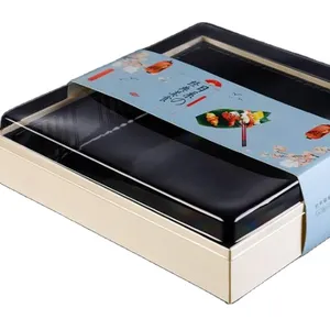 Factory Multi-size Sushi Packaging Box Hot Sale Low MOQ Fashion Black Food Zhejiang Natural Wood Recyclable DHL EMS FEDEX UPS
