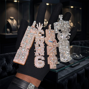 RAMDUT Colgante de Plata de Ley con Moissanita Engastada en Canal, Joyería de Declaración Estilo Hip Hop Iced, Moda Streetwear Unisex, Bling, Venta al por Mayor - Product Image 2