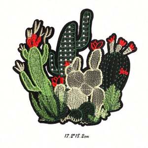 Wholesale Custom Cactus <b>Patch</b> for Clothes Iron on Plant Embroidered <b>Patches</b> Custom Embroidery <b>Patch</b> Badge Diy Accessary - Product Image 2