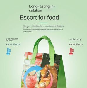 Customizable Disposable Non-woven Foldable Insulated Cooler Bag with Zipper Closure for Food Cake Takeout Portable Use - Product Image 3