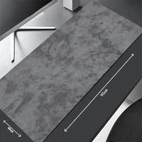Tapis de souris en caoutchouc gris personnalisé pour le jeu, avec surface en tissu imperméable, bords ultra-cousus, grand format