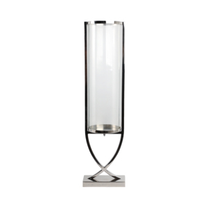 Contemporary Metal And Glass <b>Hurricane</b> <b>Candle</b> Holder Decorative Pillar Candlestick For Table Centerpiece Elegant - Product Image 1