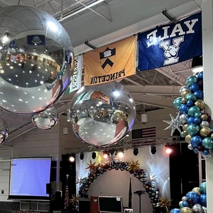 Grandes boules brillantes gonflables abordables pour l'extérieur, ballon gonflable en argent avec miroir, boules lisses et brillantes pour la publicité événementielle - Product Image 1
