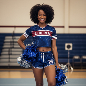 Conjunto de Uniforme de Fútbol Americano Personalizado: Top Corto de Malla Transpirable, Jersey de Fútbol Americano y Falda de Animadora - Product Image 2
