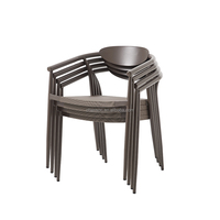 Chaises de salle à manger empilables modernes en aluminium pour restaurants de restauration rapide, vente en gros