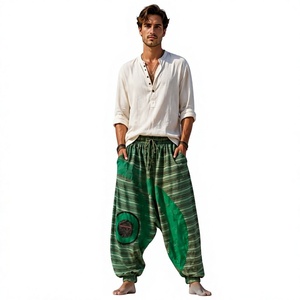 New Trendy Men's 100% Cotton Canvas Custom Lightweight Jogger <b>Pants</b> Soft Breathable Eco-Friendly High Waist <b>Baggy</b> Casual Yoga - Product Image 1