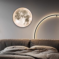 Lampe murale LED créative en forme de lune, style moderne et simple, pour couloir et salon, idéale pour les portraits et les décorations murales.