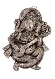 Sculpture de Ganesha en métal artisanale, décoration traditionnelle pour la maison, ornement suspendu pour l'intérieur, pièce d'art pour le salon, 100% fait main - Product Image 3
