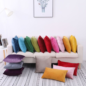 Vendita calda in fabbrica cuscino in <span class=keywords><strong>velluto</strong></span> cuscino per divano tinta unita casa soggiorno peluche federa - Product Image 2