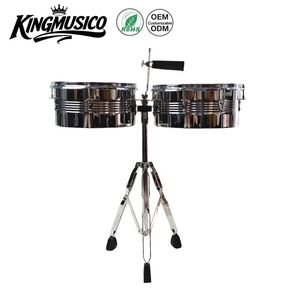 Juego de Instrumentos de Percusión Acústica de Fábrica OEM, 13+14 <span class=keywords><strong>Timbales</strong></span>, Campana, Soporte Ergonómico Ajustable de Acero Inoxidable - Product Image 1