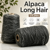 Expédition rapide, faible MOQ, fil à tricoter et à tisser volumineux, doux, chaud, élastique et léger, style alpaga à poils longs 1/4.2 Nm