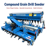 Semoir à grains composé 12 rangs à trémie unique, machine de semis rotative pour labourage, unités de semis indépendantes pour blé, soja, orge