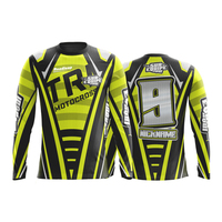 Desain kustom olahraga sepeda motor 100% poliester kemeja balap cepat kering lengan panjang sepeda motor & otomotif Jersey Motocross