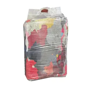 Vente en gros directe sac de 10kg chiffons de nettoyage chiffons de nettoyage industriels de couleurs mélangées pour l'industrie