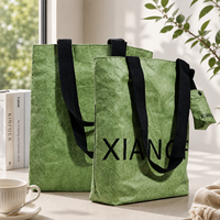 Sac de rangement à grande capacité en papier Tyvek Dupont écologique avec poignée, fermeture éclair, imperméable, logo personnalisé, sac de shopping pour usage extérieur