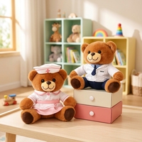 Ours en peluche personnalisé pour infirmière, jouet en peluche brodé, cadeau promotionnel médical en peluche douce