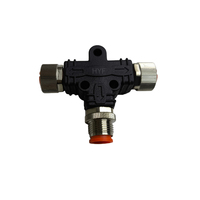 Conectores de Sensor de 5 Pines Tipo T de Tres Vías a Prueba de Agua M12 con Código A