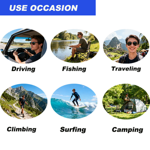 Lunettes de soleil rétro à monture intégrale en TR90, légères et durables, verres polarisés UV400, confortables, colorées, pour hommes et femmes, camping - Product Image 4
