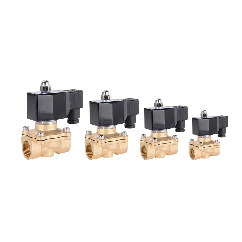 Katup Solenoid Udara Elektrik, Universal 2 Cara 220V Ac 24V Dc 1/2 "3/4" 1 "-1/4" 1-1/2 "2" Inci Katup Solenoid NC NO