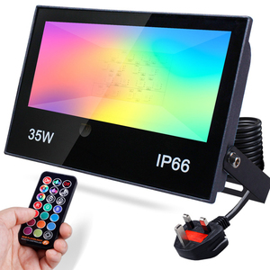 Đèn Pha Thay Đổi Màu <span class=keywords><strong>RGB</strong></span> 40W Đèn Pha <span class=keywords><strong>LED</strong></span> Ngoài Trời Chống Nước IP66 4 Chế Độ Bộ Nhớ Điều Khiển Từ Xa Cho Bữa Tiệc - Product Image 1