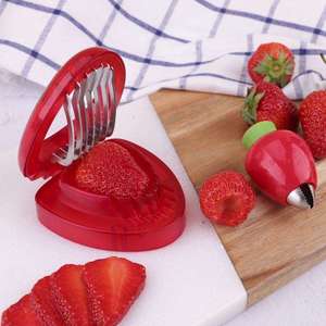 Ensemble de 2 outils de cuisine écologiques en acier inoxydable de haute qualité pour couper, éplucher et décortiquer raisins, champignons et fraises - Product Image 3