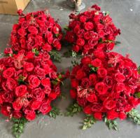 Boule de fleurs artificielles J-FB127, centre de table en rose de soie de 70 cm, arrangement de roses pour mariage, boule de fleurs artificielles, centre de table en fleurs artificielles