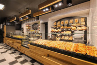 Présentoir à donuts personnalisé, armoire de vente au détail, décoration intérieure, magasin à donuts