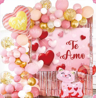 Ensemble de ballons décoratifs sur le thème de la Saint-Valentin espagnole - Ballons en aluminium « Te Amo » (Je t'aime) Joyeuse Saint-Valentin