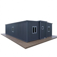 Maison conteneur extensible de 40 pieds pour hôtel, gîte, maison préfabriquée modulaire en acier, panneau sandwich gris foncé, hébergement de villégiature