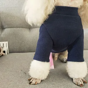 Wholesale Urban V-Neck Pet Dog Apparel Basic Sweater Clothes Coach School Uniform