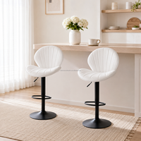 Vente directe usine : Tabourets de bar modernes et minimalistes réglables pour cuisine, bar à domicile, sous-sol ; Vente en gros de tabourets en cuir marron