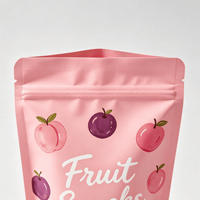 Sachet Doypack refermable à fermeture éclair robuste, thermoscellable, de qualité alimentaire, or mat, avec encoche de déchirement pour ouverture facile, pour bonbons gélifiés