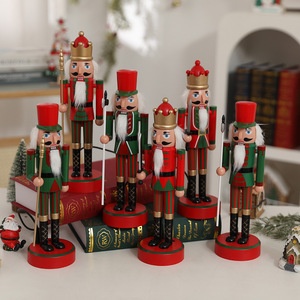 Vente en gros de soldats casse-noisettes en plastique illuminés par LED, 28 cm, couleurs macaron assorties, décoration de bureau de Noël, cadeau de fête - Product Image 4