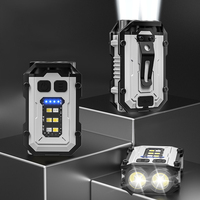 Lampe torche LED multifonctionnelle en alliage d'aluminium, rechargeable par USB, IP65, COB, pour le camping, EDC, mini lampe torche extérieure
