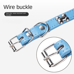 <span class=keywords><strong>Collar</strong></span> de hueso de cuero PU ajustable para perros Suministros para mascotas al por mayor transfronterizos - Product Image 6