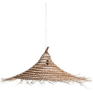Handgemachte japanische Rattan Kunst Bambus gewebte Kronleuchter Pendel leuchten Nordische einfache Lampe Retro