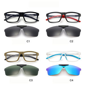 사각형 자석 클립온 안경 남성용 TR90 프레임 블루라이트 차단 + 편광 렌즈 2-in-1 운전용 도매 선글라스 - Product Image 4