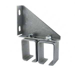 WEKIS Industrial Wall Mount Double Adjustable Brass Galvanized Steel Box Rail Splice <b>Bracket</b> <b>Black</b> Powder Coating for Door - Product Image 1